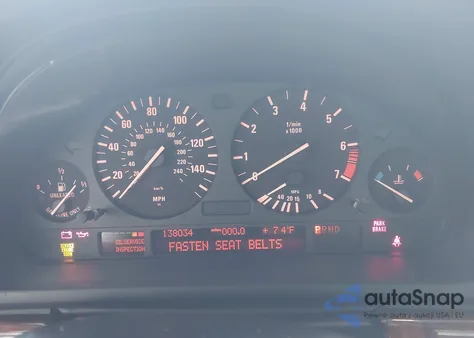 2002 BMW 525Ia из США, поврежденный, VIN WBADT43492GY43345